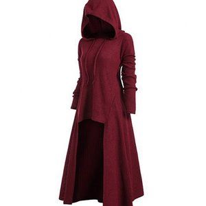 Witches cloak hooded hi-low sweater dress